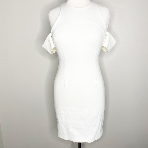 N/Nicholas White Cold Shoulder Sheath Dress Size 4 - Picture 1 of 7
